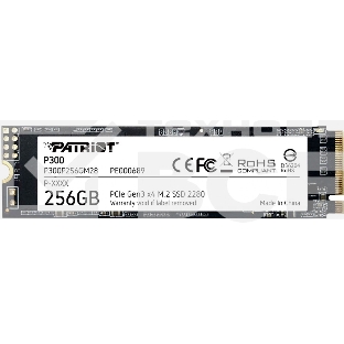 Накопитель SSD Patriot P300 256GB, M.2 2280, P300P256GM28, PCIe 3x4, NVMe, 1700/1100, RET
