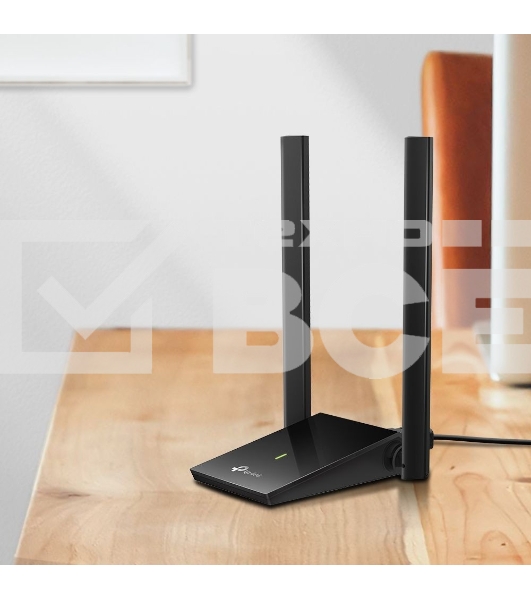 Адаптер TP-Link AC1300Mbps Dual-band High-Gain wireless USB adapter, 867Mbps at 5G and 400Mbps at 2.4G, two high gain antennas, USB 3.0, USB extension cable, support wave 2 MU-MIMO, full compatible with Windows and macOS.
