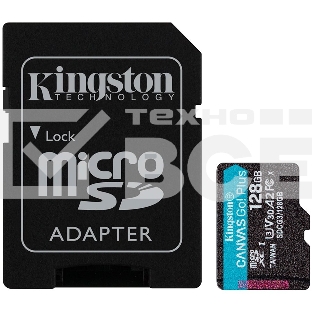 Карта памяти Kingston 128GB microSDXC Canvas Go Plus 170R A2 U3 V30 Card + ADP EAN: 740617301182