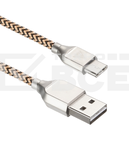 Кабель USB ACD-Titan Type-C ~ USB-A Нейлон, 1м, желто-черный (ACD-U927-C2Y)