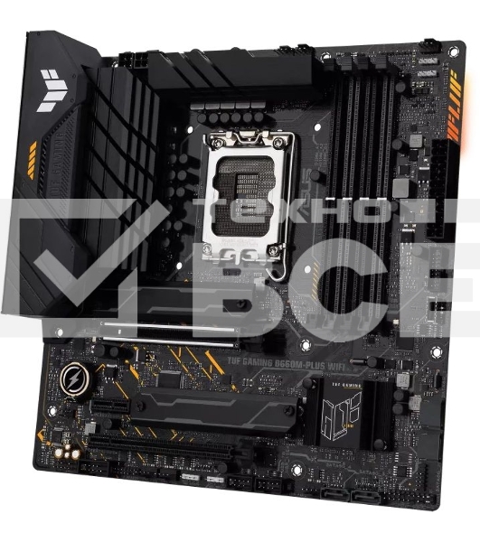 Материнская плата ASUS TUF GAMING B660M-PLUS WIFI, LGA 1700, Intel B660, 4xDDR5, 4xSATA, 2xM.2, 1xPCIe 5.0 x16, 1xPCIe 3.0 x4, 1xPCIe x1, 1xDP, 1xHDMI, 1x 2.5Gb LAN, 4xUSB-A 3.2 Gen 2, 1xUSB-A 3.2 Gen 1, 2xUSB 2.0, 1xUSB-C 3.2 Gen 2x2, 5x3.5 мм, 7.1, mATX