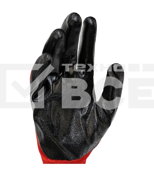 Перчатки полиэфирные с черным нитрильным покрытием, размер 9, 13 класс вязки Stels