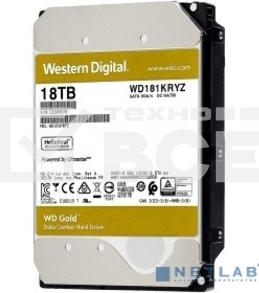 Жесткий диск Western Digital SATA 18TB 7200RPM 6GB/S 512MB GOLD WD181KRYZ