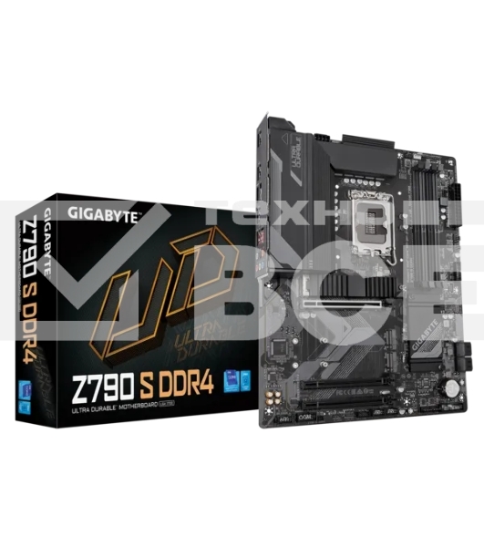 Материнская плата Gigabyte Z790 S DDR4, LGA 1700, Intel Z790, 4xDDR4, 4xSATA, 3xM.2, 1xPCIe 4.0 x16, 2xPCIe 3.0 x16, 1xHDMI, 1xDP, 1x 2.5Gb LAN, 5xUSB-A 2.0, 2xUSB-A 3.2 Gen 1, 1xUSB-A 3.2 Gen 2, 1xUSB-C 3.2 Gen 2, 7.1, ATX
