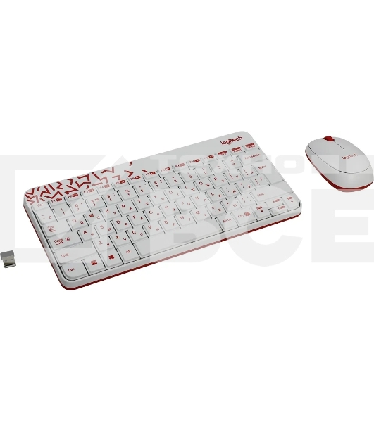 Клавиатура + мышь Logitech Wireless Combo MK 240 Nano White-red 920-008212