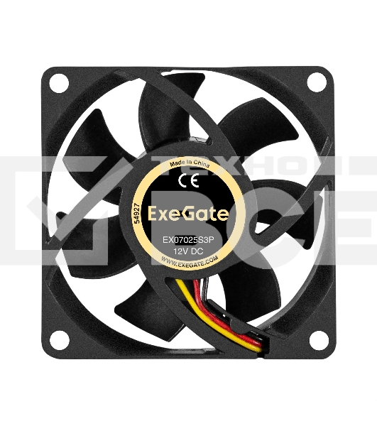 Вентилятор для корпуса ExeGate EX07025S3P черный, 70 мм, 3500 об/мин, 35.5 дБ, 3 pin
