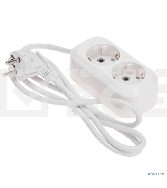 Удлинитель PROconnect 2 гнезда, 1,5 м, 3х0,75 мм², с/з, белый