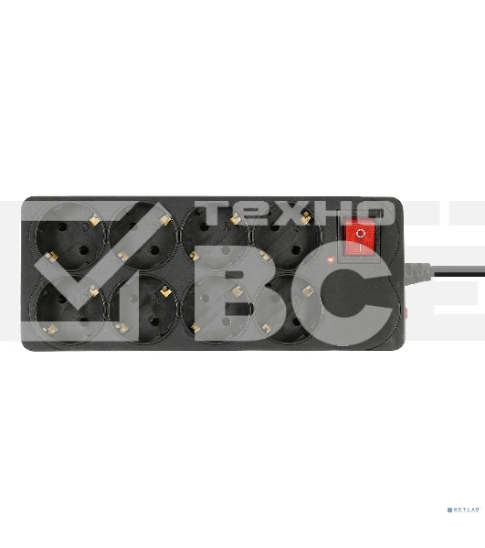 Сетевой фильтр Buro 800SH-5-B 5м (8 розеток) черный (коробка)