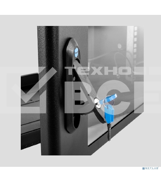 Шкаф коммутационный ЦМО (ШРН-6.500-9005) настенный 6U 600x500 мм пер. дв. стекл 200 кг черный 470 мм 180 град.