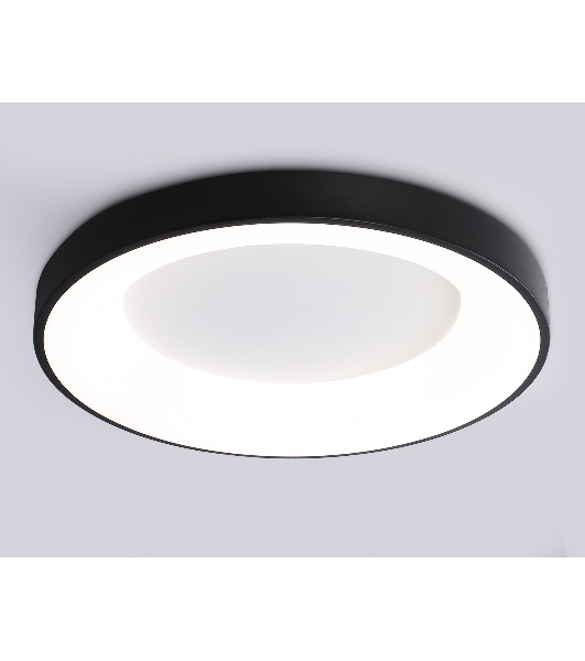 Потолочный светодиодный светильник Ambrella light FZ1403 BK черный IP20 48W 3000K-6500K D500*50 (ПДУ ИК)