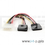 Кабель Cablexpert Кабель питания SATA CC-SATA-PSY-0.3M, 30см, molex 4pin/2x sata15pin, на 2 устр., пакет, фото2