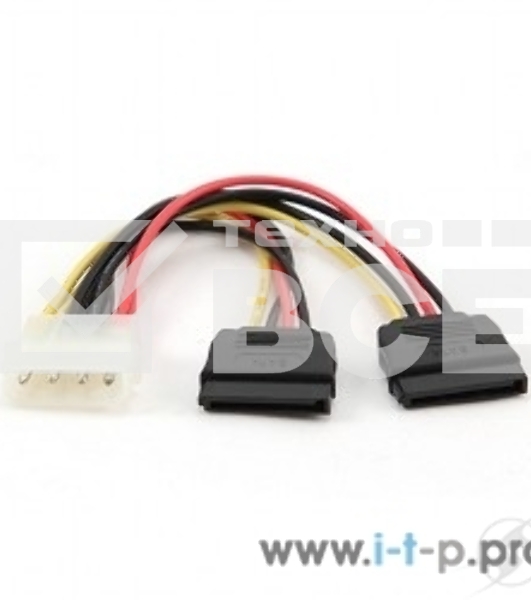 Кабель Cablexpert Кабель питания SATA CC-SATA-PSY-0.3M, 30см, molex 4pin/2x sata15pin, на 2 устр., пакет