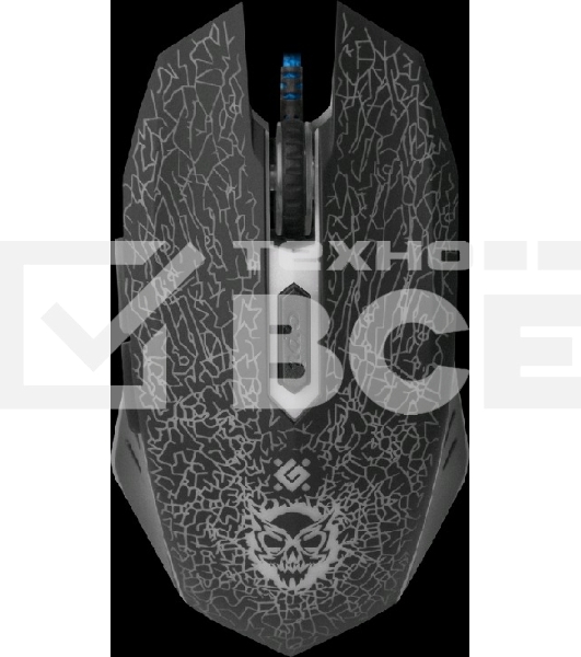 Мышь проводная Defender Shock GM-110L черный, 3200 dpi, USB, кнопки - 6