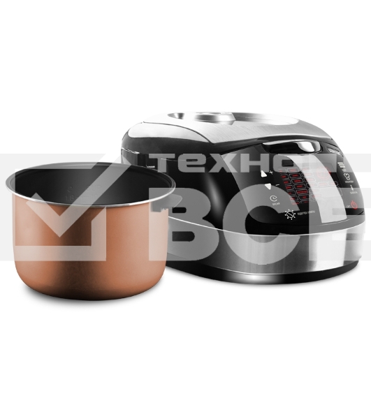Мультиварка Centek CT-1472 Ceramic <чёрный/сталь> 860Вт, 5.0л, LED, 21 программа
