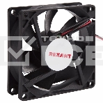Вентилятор для корпуса Rexant RX 8025MS 24VDC черный, 80 мм, 2600 об/мин, 30 дБ, 2 pin, фото 1
