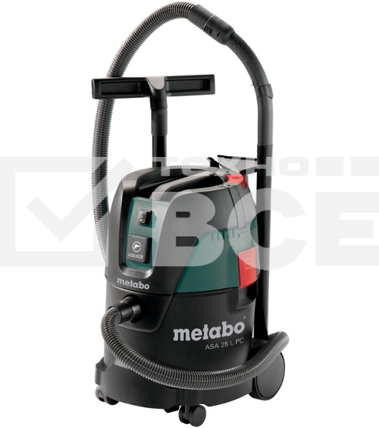 Пылесос строительный Metabo ASA 25 L PC 602014000 Пылесос {1250вт,розетка,ручн.очистка, бак 25л, вес 8.3 кг }