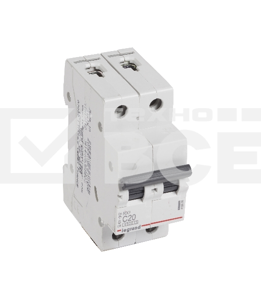 Выключатель автоматический модульный 2п C 20А 4.5кА RX3 Leg 419698