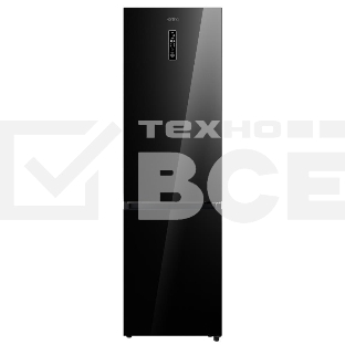 Холодильник Korting KNFC 62029 GN черный стекло двухкамерный 256/104л морозилка снизу, No Frost