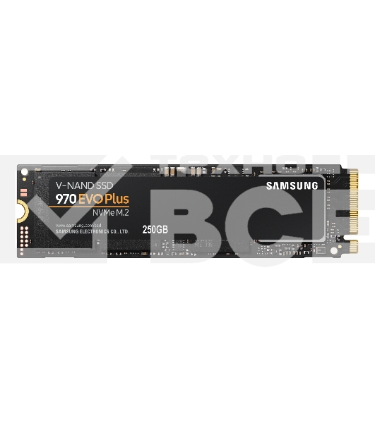 Накопитель SSD Samsung 970 EVO Plus MZ-V7S250BW, 250Gb, PCIe 3.0 x4, M.2 2280, NVMe, R/W 3500/2300