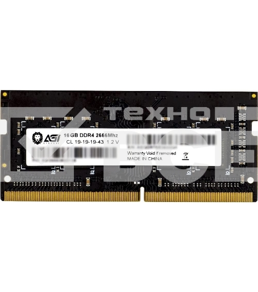 Оперативная память AGI 16GB (1x16GB), DDR4, 2666MHz, CL19, SO-DIMM