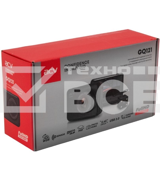 Видеорегистратор ACV GQ121 черный 1080x1920 1080p 140гр.