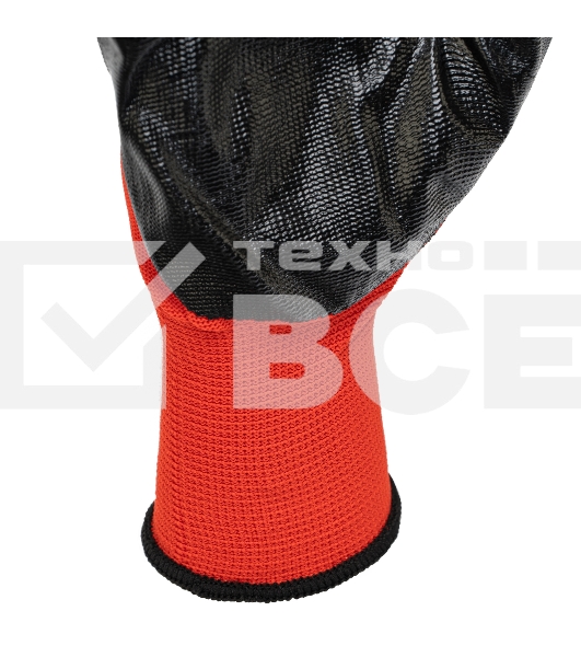 Перчатки полиэфирные с черным нитрильным покрытием, размер 9, 13 класс вязки Stels