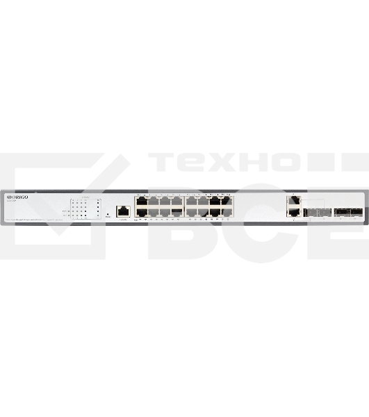 Коммутатор Managed L2 Switch 16x1000Base-T PoE, 2x1000Base-X SFP, 2xCombo 1000Base-T/SFP, PoE Budget 250W, RJ45 Console, 19