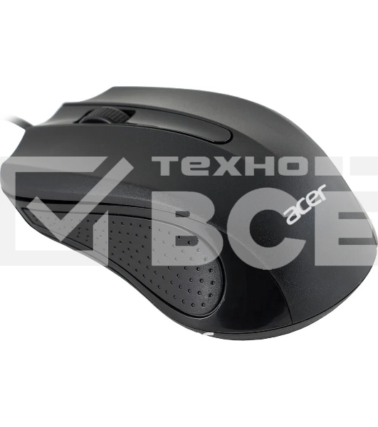 Мышь проводная Acer OMW010 черный, 1200 dpi, USB, кнопки - 3