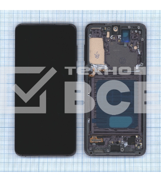 Дисплей для Samsung Galaxy S21 5G SM-G991B в сборе с тачскрином и рамкой TFT черный