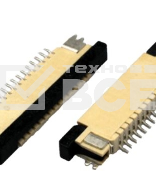 Разъем FPC  Half Coverage Top Contact 0.8K-BS-24PWB 24 pin высота 2мм шаг 0,8мм
