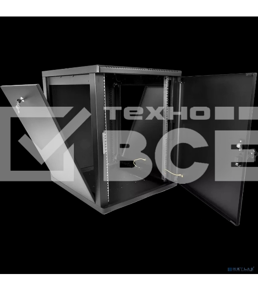 Шкаф телекоммуникационный ЦМО настенный разборный 15U (600 x 520) съемные стенки, дверь металл, черный (ШРН-М-15.500.1-9005)