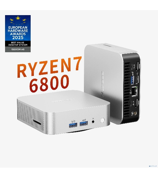 Мини ПК GEEKOM A6, GMA6R76800 -16512-EU, AMD Ryzen 7 6800, 16GB+512GB, WIN11 Pro