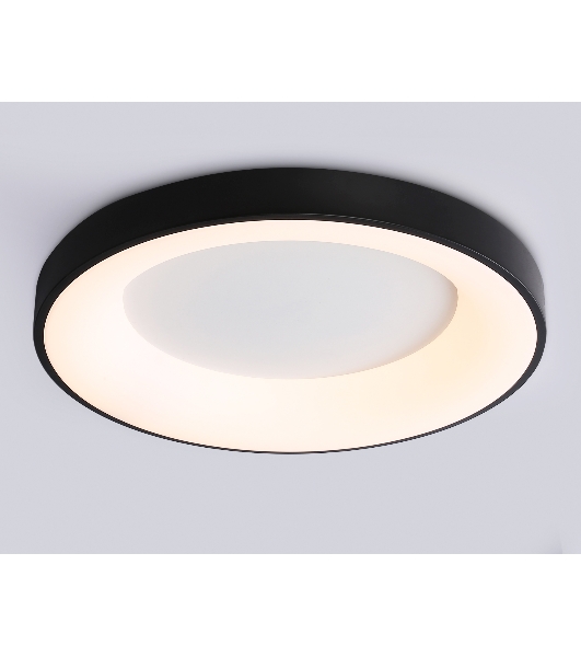 Потолочный светодиодный светильник Ambrella light FZ1403 BK черный IP20 48W 3000K-6500K D500*50 (ПДУ ИК)