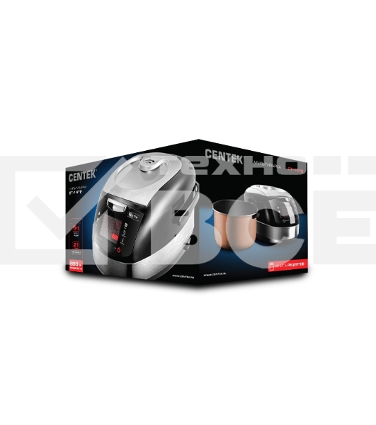 Мультиварка Centek CT-1472 Ceramic <чёрный/сталь> 860Вт, 5.0л, LED, 21 программа