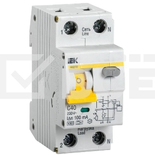 Выключатель автоматический дифференциального тока Iek MAD22-5-040-C-100 АВДТ 32 C40 100мА