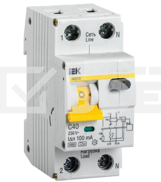 Выключатель автоматический дифференциального тока Iek MAD22-5-040-C-100 АВДТ 32 C40 100мА