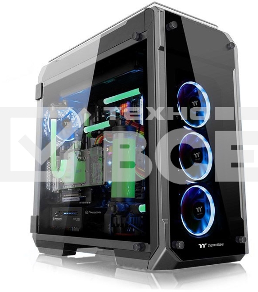 Корпус View 71 TG (840574) CA-1I7-00F1WN-00 /Black/Win/SPCC/Tempered Glass*4/Color Box/Riing 140mm Blue Fan*2