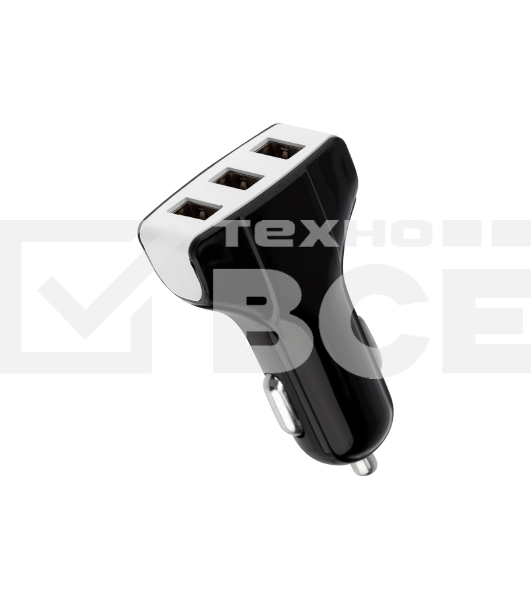 Зарядное устройство в прикуриватель Rexant 3 x USB, 1000mA, черный
