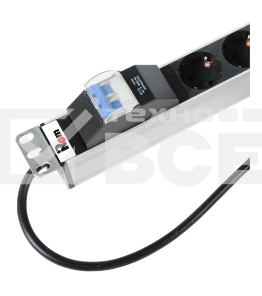 Верт блок розет Rem-16 с авт 16А 10 Shuko 10IEC60320 C19 16A алюм 33-38U 3м