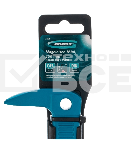 Лом-гвоздодер Gross 25251 мини, 250x21x9мм