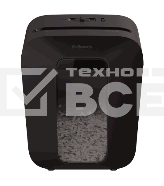Шредер Fellowes PowerShred LX50 черный (секр.P-4)/перекрестный/9лист./17лтр./скрепки/скобы/пл.карты