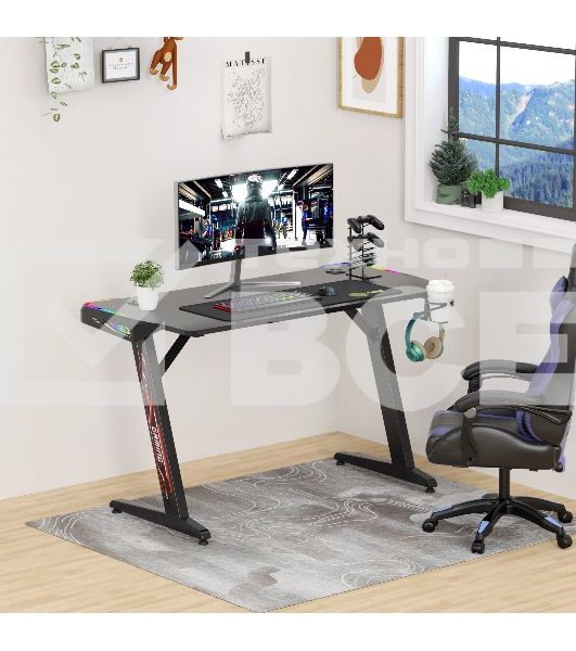 Стол игровой Cactus CS-GTZ-BK-RGB столешница ДСП, черный каркас черный