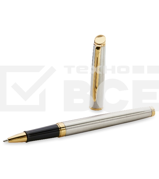 Ручка роллер Waterman Hemisphere (CWS0920350) Steel GT F черн. черн. подар.кор.