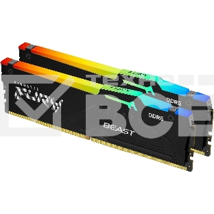 Оперативная память Kingston Fury Beast, DDR5, 16GB (2x8GB), 5600MHz, CL36, с радиаторами, RGB, черный