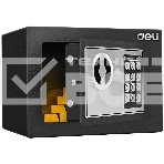 Сейф Deli ET510 230x 170x 170 мм, ключевой, электронный, черный/серебристый, фото3