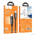 Кабель USB2.0 Hoco Type-C/Lightning, 2.4А, с дисплеем, U125, 1.2м, черный, коробка, фото4