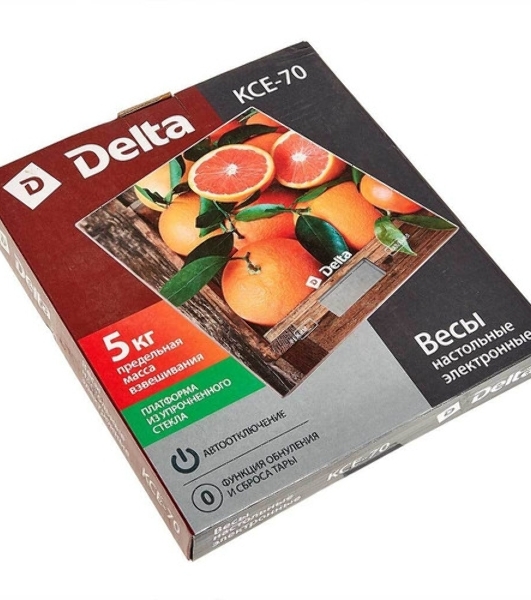 Весы кухонные электронные Delta KCE-70 'Сочные апельсины ' : 5 кг, стекло (12)