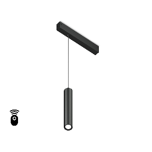 Управляемый светодиодный светильник для шинопровода Magnetic Ambrella light GL1432 BK черный IP20 10W 3000K-6400K 220V 24° D35*240 H1500 (Без ПДУ)