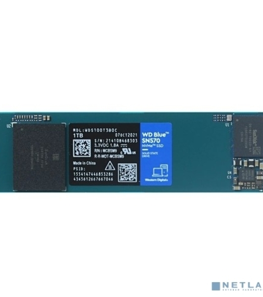 Накопитель SSD Western Digital WD Blue SN570 WDS100T3B0C 1ТБ M2.2280 NVMe PCIe Gen3 8Gb/s