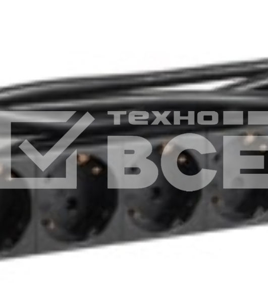 Блок ITK PDU 9 розеток DIN49440 (нем. cтанд.) 1U, шнур 2м вилка DIN49441 (нем. станд.), профиль из ПВХ, черный